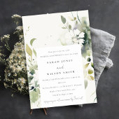Invitation Anniversaire du Mariage Abstrait vert Boho