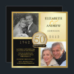 Invitation Anniversaire du mariage Alors et maintenant Invita<br><div class="desc">Créez vos propres invitations à la fête du 50e anniversaire du Mariage avec des photos "puis et maintenant" — Customisez le nom, la date et les détails de votre anniversaire de Mariage d'or ou de toute célébration d'anniversaire spéciale. Peut être facilement customisé pour d'autres occasions spéciales — 10ème, 20ème, 30ème,...</div>