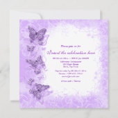 Invitation Anniversaire du mariage blanc violet (Dos)