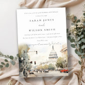Invitation Anniversaire du Mariage Chic Washington DC Waterco