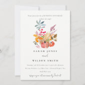 Invitation Anniversaire du Mariage Citrouille Chic Automne Ha (Devant)
