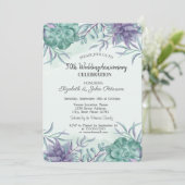 Invitation Anniversaire du Mariage de Cactus du désert d'aqua (Debout devant)