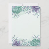 Invitation Anniversaire du Mariage de Cactus du désert d'aqua (Dos)