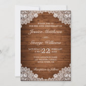 Invitation Anniversaire du Mariage de dentelle rustique et bo (Devant)