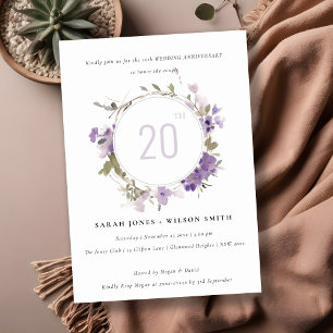 Invitation Anniversaire du Mariage de la couronne de fleurs M