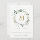 Invitation Anniversaire du Mariage de la couronne d'eucalyptu (Devant)