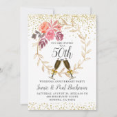 Invitation Anniversaire du Mariage de la Parties scintillant (Devant)