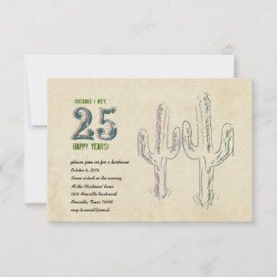 Invitation Anniversaire du Mariage de Old West Cactus