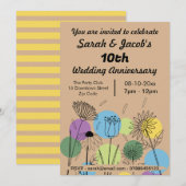 Invitation Anniversaire du Mariage de style rétro (Devant / Derrière)
