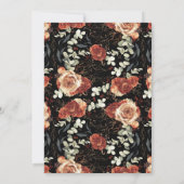Invitation Anniversaire du Mariage de terre et de fleurs noir (Dos)