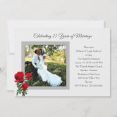 Invitation Anniversaire du mariage des Roses rouges Photo (Devant)