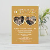 Invitation Anniversaire du mariage d'or 50ème fête 6 photos (Debout devant)