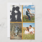 Invitation Anniversaire du mariage d'or 50ème fête 6 photos (Dos)