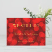 Invitation Anniversaire du Mariage d'or Ruby Red Bokeh (Debout devant)