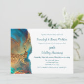Invitation Anniversaire du Mariage d'or Turquoise mystique (Debout devant)