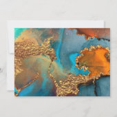 Invitation Anniversaire du Mariage d'or Turquoise mystique (Dos)