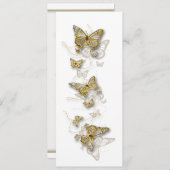 Invitation Anniversaire du mariage fiançailles blanc or (Devant / Derrière)