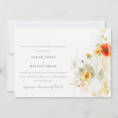 Invitation Anniversaire du Mariage fleur sauvage Citrouille (Devant)