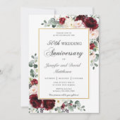 Invitation Anniversaire du Mariage floral de Bourgogne (Devant)