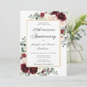 Invitation Anniversaire du Mariage floral de Bourgogne (Debout devant)