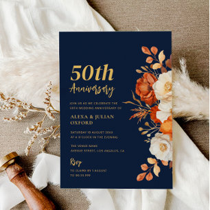 Invitation Anniversaire Du Mariage Floral De Terracotta Et Ma