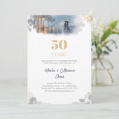 Invitation Anniversaire du mariage Golden Rain Romance (Debout devant)