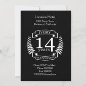 Invitation anniversaire du mariage ivoirien 14 ans (Dos)