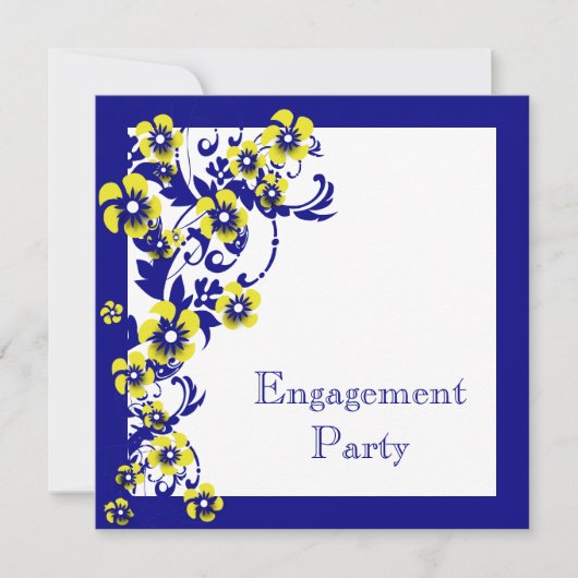 Invitation Anniversaire du mariage jaune bleu (Devant)