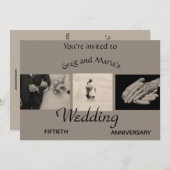 Invitation Anniversaire du Mariage photo modifiable (Devant / Derrière)