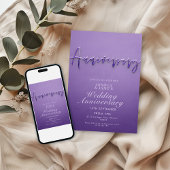Invitation Anniversaire du Mariage pourpre