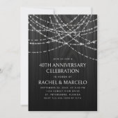 Invitation Anniversaire du Mariage rustique noir (Devant)
