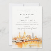 Invitation Anniversaire du Mariage Skyline de la ville de Chi (Devant)