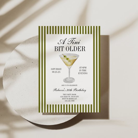 Invitation Anniversaire du Martini Tini Bit