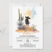 Invitation Anniversaire du mignon cowboy moderne (Devant)