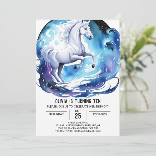 Invitation Anniversaire du mignon rose moderne (Debout devant)