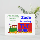 Invitation Anniversaire du mignon train (Debout devant)