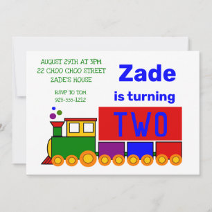 Invitation Anniversaire du mignon train
