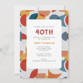 Invitation Anniversaire du milieu du siècle Abstrait géométri (Devant)