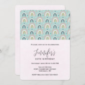 Invitation Anniversaire du Motif arc-en-ciel mignon (Devant / Derrière)