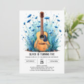 Invitation Anniversaire du musicien Pastel Guitar Boy (Debout devant)