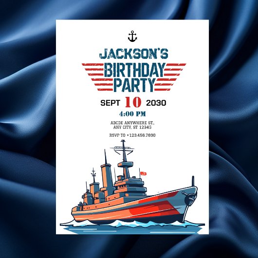 Invitation Anniversaire du navire de l'armée de mer