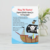 Invitation Anniversaire du navire pirate (Debout devant)