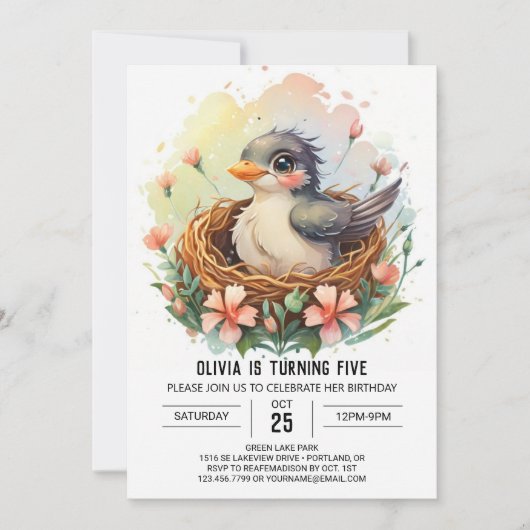 Invitation Anniversaire du nid forestier (Devant)