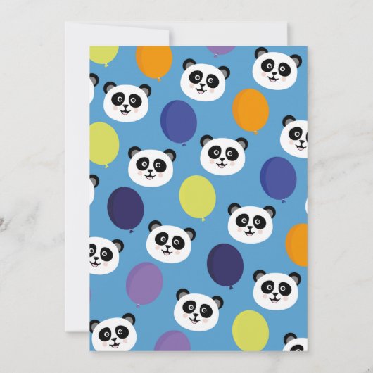 Invitation Anniversaire du Panda Panda-monium Bleu (Dos)