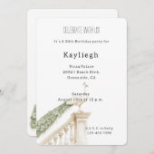 Invitation Anniversaire du paon blanc (Devant / Derrière)