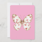 Invitation Anniversaire du papillon des Coeurs roses (Dos)