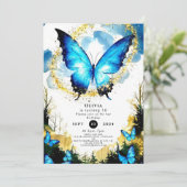 Invitation Anniversaire du papillon Pastel Boho (Debout devant)
