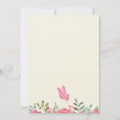 Invitation Anniversaire du papillon rose (Dos)