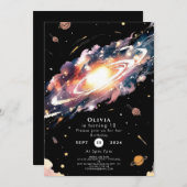 Invitation Anniversaire du Pastel Boho Space (Devant / Derrière)