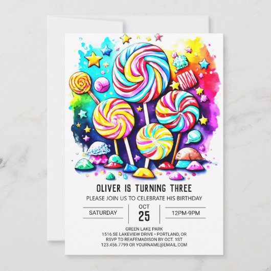 Invitation Anniversaire du Pastel Candyland (Devant)